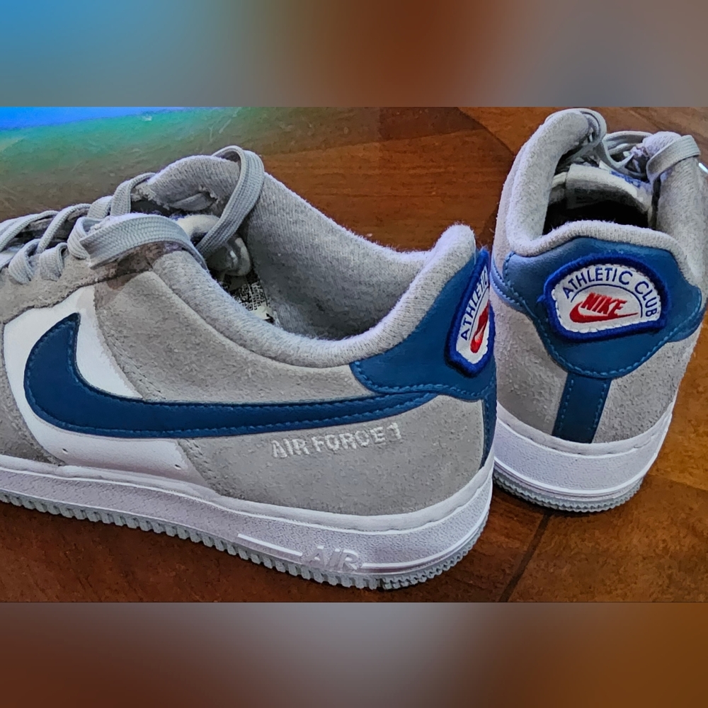 Nike Air Force 1 Low Athletic Club White Grey Size 7y or Womens size 7